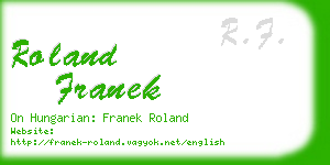 roland franek business card